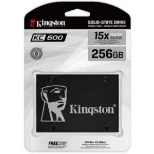 2.5" SATA SSD  256GB  Kingston KC600 [R/W:550/500MB/s, 90K/80K IOPS, SM2259, 3D NAND TLC] 