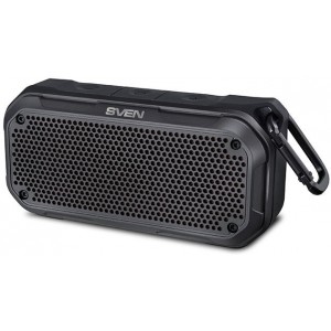 SVEN PS-240 Black, Bluetooth Waterproof Portable Speaker, 12W RMS, Water protection (IPx7), LED display, Support for iPad & smartphone, FM tuner, USB & microSD, TWS, built-in lithium battery - 2000 mAh, ability to control the tracks, AUX stereo input