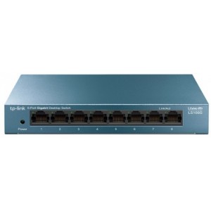 TP-LINK LS108G  8-port Gigabit Switch, 8 10/100/1000M RJ45 ports, steel case, LiteWave, Green Technology