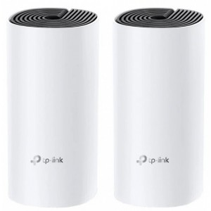 TP-LINK Deco E4 (2-pack) AC1200 MU-MIMO, Whole Home Mesh Wi-Fi System, Router, Access Point, 867 Mbps at 5 GHz, 300 Mbps at 2.4 GHz, 2  10/100Mbps, WAN/LAN Ports, 1 Power Port, Flash 16MB, SDRAM 128MB, 2 Internal dual-band antennas per Deco unit