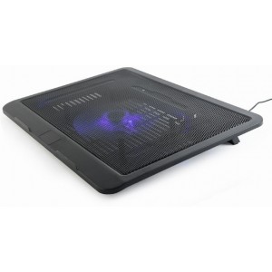 "Notebook Cooling Pad Gembird NBS-1F15-04, up to 15.6'', 1x120mm, USB Passthrough, LED light
.