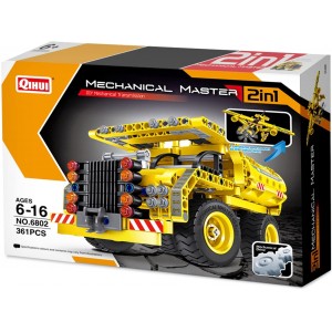 Конструктор QiHui 2in1, Construction Dump Truck & Plane, 361 pcs, 6802