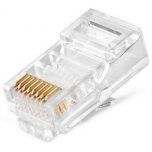 RJ45 Shielded Modular Plug, Cat.7, 30u" Gold plated, 100pcs/bag 