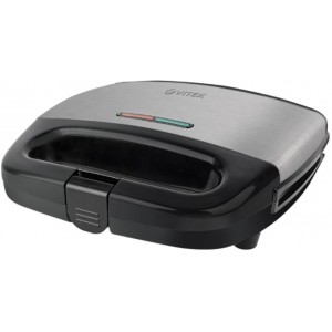 "Toaster sandwIch Vitek VT-7147
, 750W power output, for preparing of sandwiches and panini, non-stick coating, indicator light, inox "