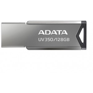128GB USB3.1 Flash Drive ADATA "UV350", Silver, Metal Case, Slim Capless, Keychain (R/W:60/30MB/s) 