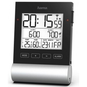 Hama "Black Line" Radio Alarm Clock, black