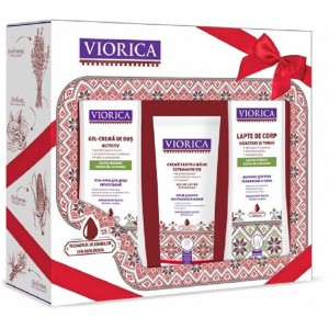 "Set nr.2 Viorica Tezaurul uleiurilor din Moldova ingrijire corp : Gel-crema dus nutritiv cu ulei de migdal Viorica 250ml MD
Lapte de corp Viorica 250ml MD Crema p/maini hidratare