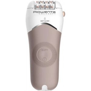 Epilator ROWENTA EP4930F0, 24 tweezers, corded, 2 speed settings, dry use, 2 extension for sensitive armpit and bikini epilation,washable roller head, massage cap, pivoting head, bag, cleaning brush  light, white beige 