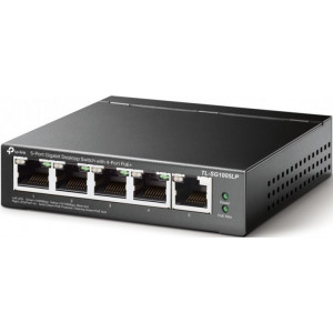 5-port Gigabit Switch TP-LINK TL-SG1005LP, with 4-Port PoE, steel case, 40W Budget