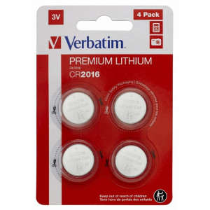 Verbatim Lithium Battery CR2016 3V 4pcs