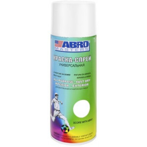 ABRO-MASTER SP-020 Краска-спрей ABRO MASTERS БЕЛАЯ МАТОВАЯ 400 мл