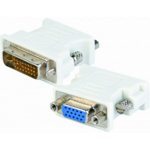 Adapter DVI M to VGA F, Cablexpert A-DVI-VGA, DVI-A 24-pin male to VGA 15-pin HD female, White