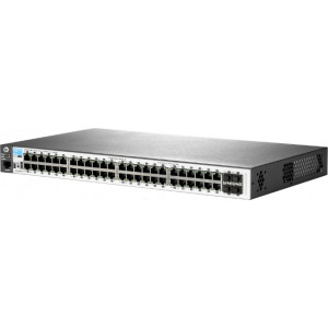 Aruba 2530-48G Switch, 48-port RJ-45 10/100/1000 ports, Fully managed Layer 2 switching, 4-SFP 100/1000/10000 Mbps ports, VLANs, IGMP Snooping, link aggregation trunking, DSCP QoS policies STP/RSTP
