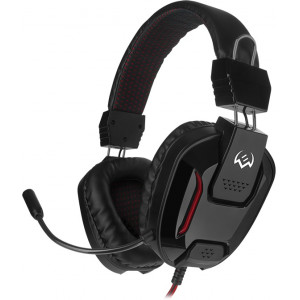 SVEN AP-G555MV, Gaming Headphones with microphone, 2*3.5 mm (3 pin) stereo mini-jack, Non-tangling cable with fabric braid, Volume control, Cable length: 2.2m, Black/Red
