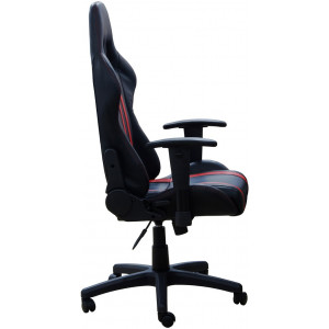 Gaming chair SPACER  SPCH-TRINITY-RED  Black-Red, Synthetic PU,120 kg max., Adjustable Back Angle 90°- 135°, Armrests ajustable, Pillow-2