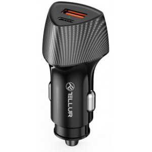 Tellur FCC10 car charger, 38W, 6A (PD20W + QC3.0), black