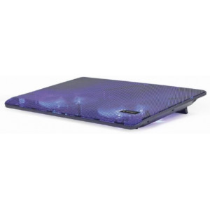 Gembird NBS-2F15-05, Notebook cooling stand, up to 15.6", LED backlight in fans, Cooling fans: 2 pcs, 1500 RPM (± 10 %), airflow 20 CFM (± 10 %) each, noise 10 dBa, Black