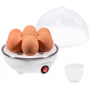 Egg boiler Esperanza EGGMASTER EKE001, Power: 350 W, Cooking eggs: 1-7 eggs at one time, Cooking eggs in different hardness: soft, medium, hard, Measuring cup with pricker, Automatic switch off, Power cord length: 55 cm, Product size: O15.7 cm; height 17