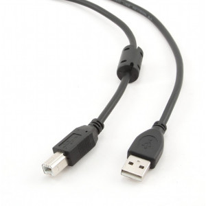 Cable USB, AM/BM,   1.5 m,  Retail pack, Cablexpert, Black, CCFB-USB2-AMBM-1.5M