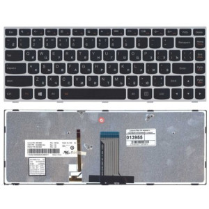 Keyboard Lenovo Flex 2-14 G40 B40 w/Backlit ENG/RU Silver/Black