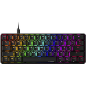 HYPERX Alloy Origins 60 Black Mechanical Gaming Keyboard (RU), Mechanical keys (HyperX Red key switch) Backlight (RGB), Petite 60% form factor, Ultra-portable design, Full aircraft-grade aluminum body, USB