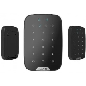 Ajax Wireless Security Touch Keypad KeyPad Plus, Black, encrypted contactless cards and key fobs