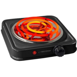 Electric Hot Plate Esperanza ETNA EKH012K (EKH001K), 1000W Black, 5 temperature degrees thermostatic protection against overheating The indicator light (on / off) Heat-resistant surface materials