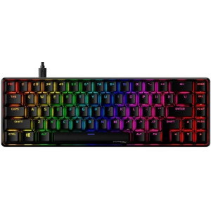HYPERX Alloy Origins 65 RGB Mechanical Gaming Keyboard (RU), Black, Mechanical keys (HyperX Red key switch) Backlight (RGB), Functionally compact 65% form factor, Ultra-portable design, Full aircraft-grade aluminum body, USB