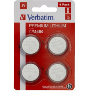 Verbatim Lithium Battery CR2450 3V, 4 Pack