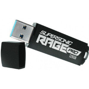 128GB USB3.2  Patriot Supersonic Rage Pro Black, Aluminum coated housing gives better thermal and solid body (Up to 420MB/s Read Speeds)