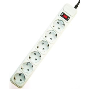 Surge  Protector Gembird SPG6-B-10C, 6 Sockets, 3.0m, up to 250V AC, 16 A, safety class IP20, Grey
