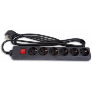 Surge Protector SVEN Optima Base 6 Sockets, 1.8 m, Black