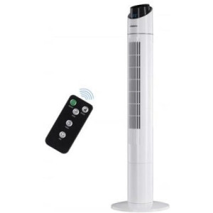 Вентилятор напольный Ardesto FNT-R44X1W колонного типа, высота 110 см, дисплей, таймер, пульт ДУ, металлик