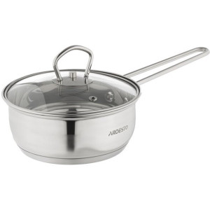 Ковш Ardesto Gemini Bari, стеклянная крышка, 1.2 л, нержавеющая сталь