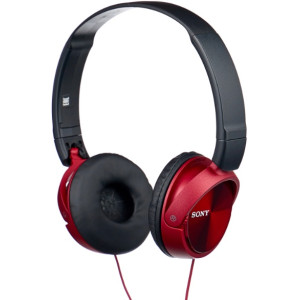 Headphones SONY MDR-ZX310AP, Mic on cable, 4pin 3.5mm jack L-shaped, Cable: 1.2m, Red