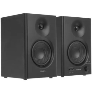 Edifier MR4 Black, Studio Monitor 2.0/ 2x21W RMS, 1-inch silk dome tweeter and 4-inch diaphragm woofers, MDF wooden cabinets, simple connection to mixers, audio interfaces, computers or media players, front-mounted headphone output and AUX input, monitor