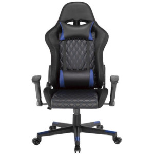 Lumi Gaming Chair with Headrest & Lumbar Support & RGB Lights CH06-30, Black, PVC Leather, 2D Armrest, Steel Frame, 350mm Nylon Plastic Base, Nylon Caster, 80mm Class 4 Gas Lift, Weight Capacity 150 Kg