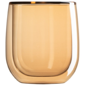 Set чашек Ardesto Golden Moon с двойными стенками, 250 мл, H 9,5 см, 2 шт, боросиликатное стекло