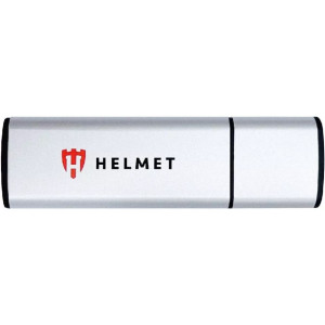 Helmet USB Drive 3.2 Metal Line 256 GB, Silver 