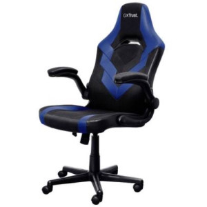 Trust Gaming Chair GXT 703B RIYE - Black/Blue, PU leather and breathable fabric, adjustable gaming chair with a strong frame, flip-up armrests, Class 4 gas lift, up to 140kg